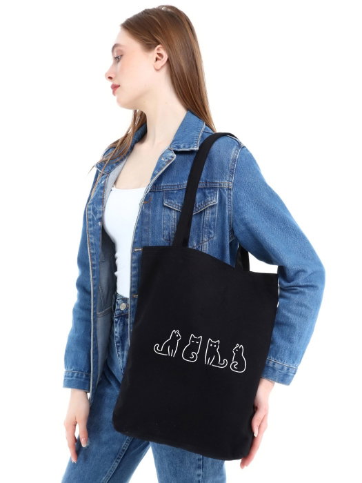 pauldavis Bolso Tote 1544 Algodón Negro 35 x 40 x 8 cm